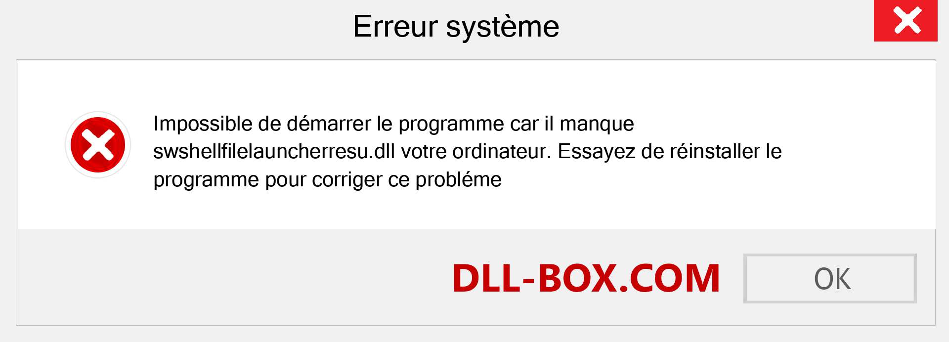 Le fichier swshellfilelauncherresu.dll est manquant ?. Télécharger pour Windows 7, 8, 10 - Correction de l'erreur manquante swshellfilelauncherresu dll sur Windows, photos, images